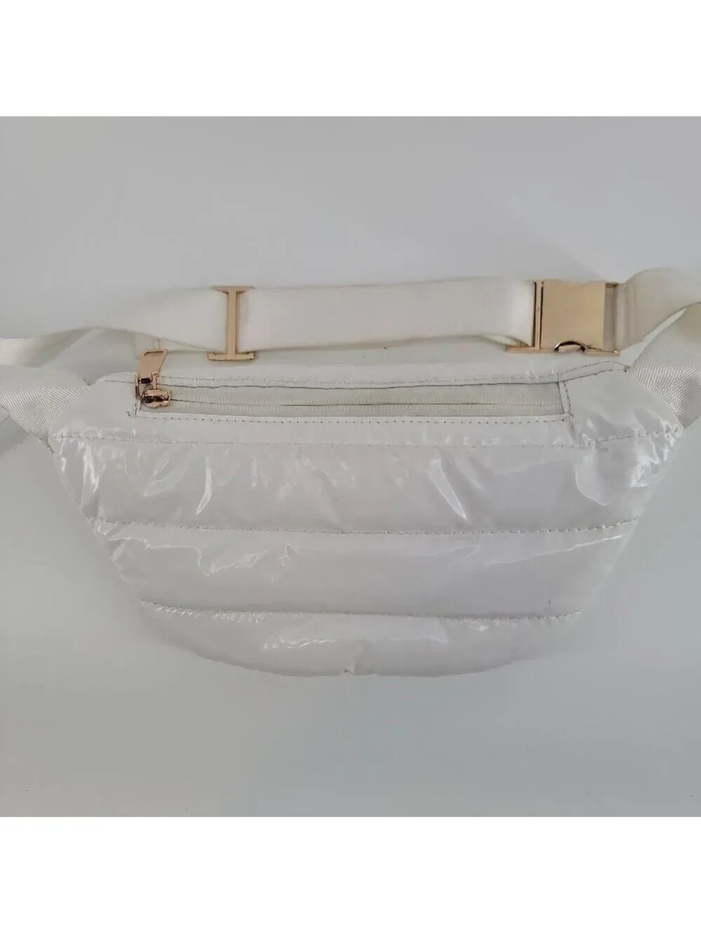 ✨ ah-dorned Puffy Crossbody / Belt Bag — White, Adjustable Strap ✨